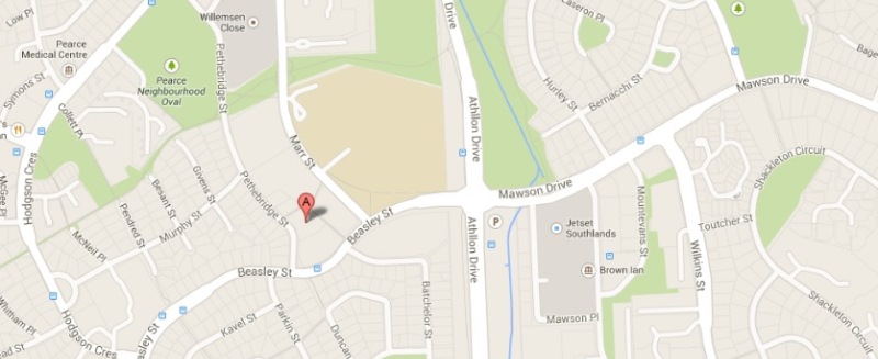 A map of the area around St George's Anglican Church